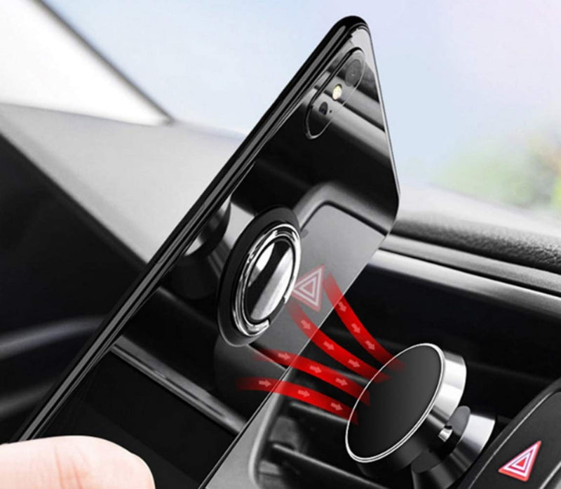 [Australia - AusPower] - SFDO Phone Ring Holder Finger 360 Rotation Metal Ring Grip for Magnetic Car Mount Compatible with All Smartphone - Red 