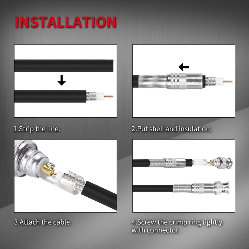 [Australia - AusPower] - DAIERTEK RG59 RG6 BNC Connectors Male Solderless BNC Compression Connector Screw On Coaxial Terminal for CCTV Security Surveillance Camera Coax Cable -24pcs 