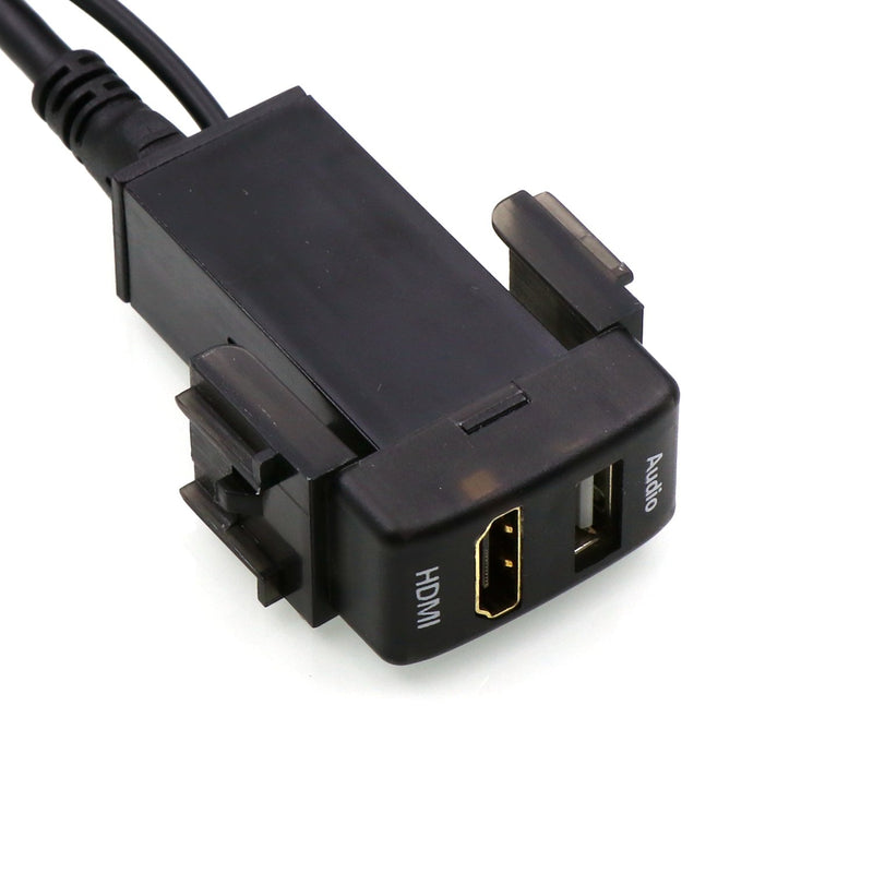 [Australia - AusPower] - HDMI Socket Mount Cable +USB Audio Input Use for Nissan 