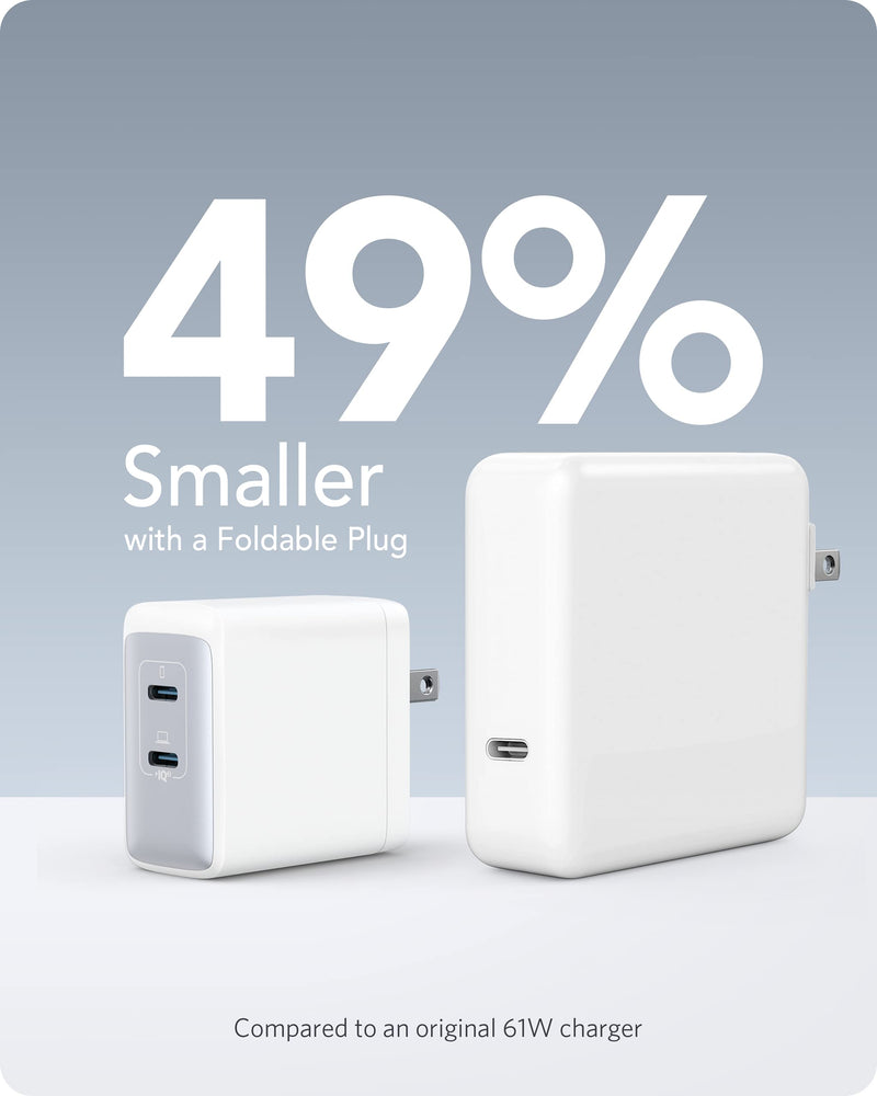 [Australia - AusPower] - Anker USB C Charger, 726 Charger (Nano II 65W) PPS Fast Charger Adapter, Foldable Compact Charger for MacBook Pro/Air, iPad Pro, Galaxy S20/S10, Dell XPS 13, Note 20/10+, iPhone 13, Pixel, and More White 