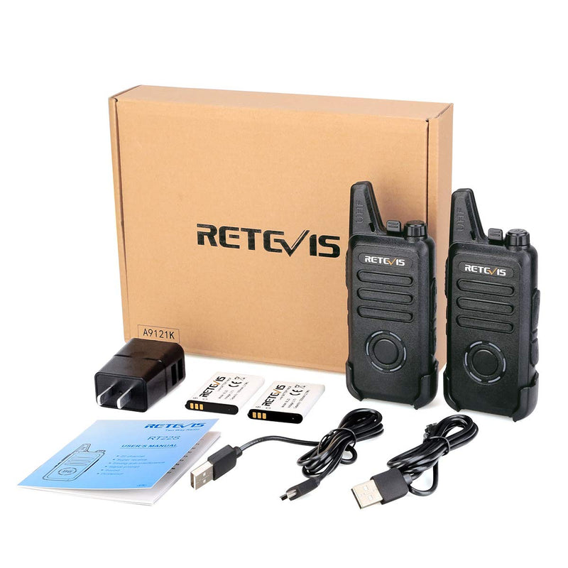 [Australia - AusPower] - Retevis RT22S Walkie Talkies Rechargeable VOX 22 Channel Alarm Channel Signal Display Two Way Radio for Adults(2 Pack) 