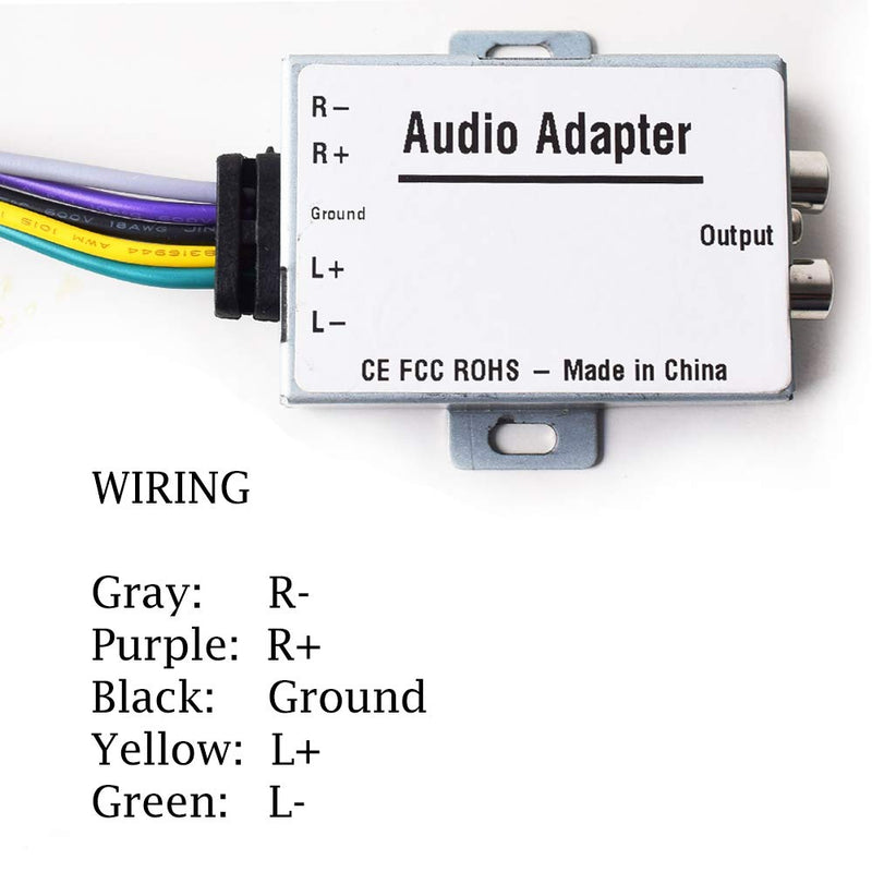 [Australia - AusPower] - Car Stereo Audio Speak Signal Hi-Low Converter for Auto Amp Subwoofer Amplifier CD Player High to Low Adapter 