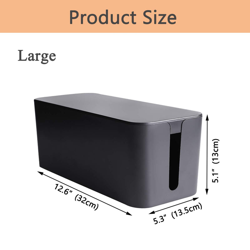 [Australia - AusPower] - Cable Management Box Organizer Wire Organizer for Home and Office System to Cover and Hide, Power Strips, Surge Protector (Large) 