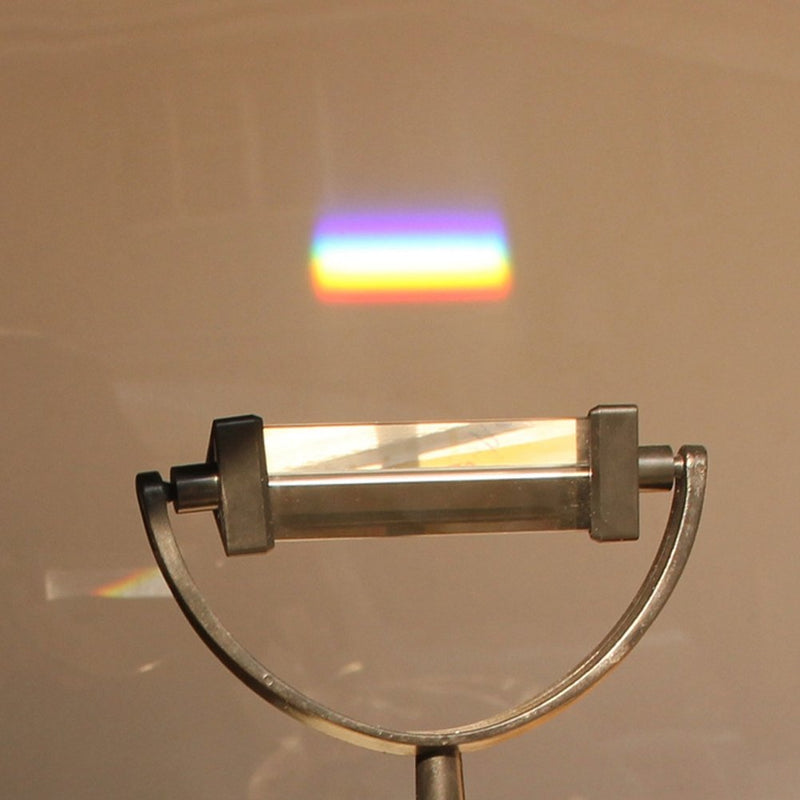 [Australia - AusPower] - Optical Glass Triangular Prism with Stand for Teaching Light Spectrum Physics and Photo Photography Prism 