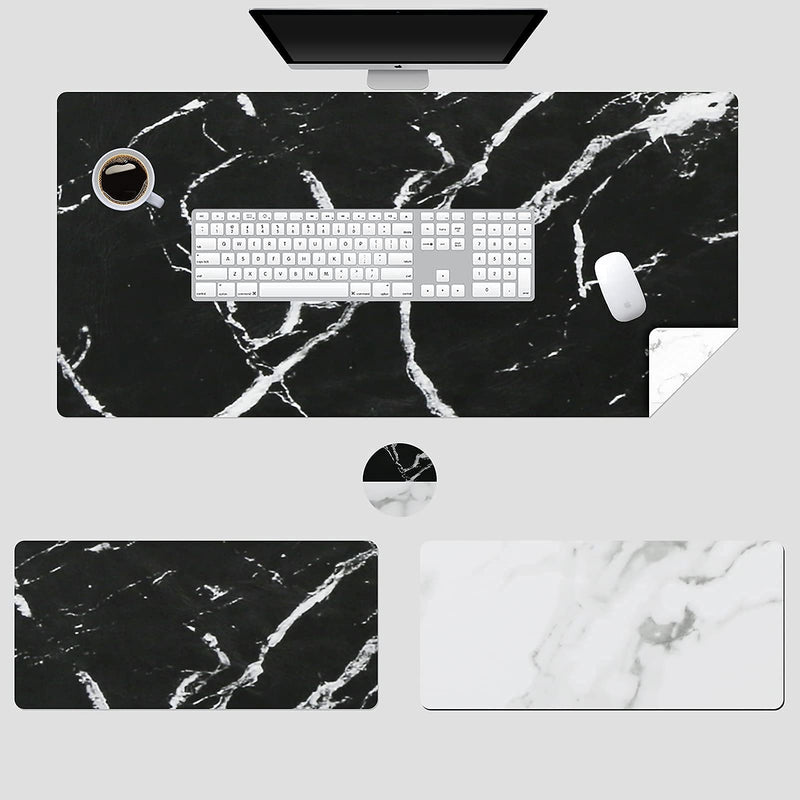 [Australia - AusPower] - GORESE Dual Sided Multifunctional Desk Mat,Waterproof Leather Mouse Pad, Desk Pad Protector for Office and Home(Marble Pattern,90 x 43 cm/ 35.4 x 16.9 inches) Marble Pattern 80 x 40 cm/ 31.4 x 15.7 inches 