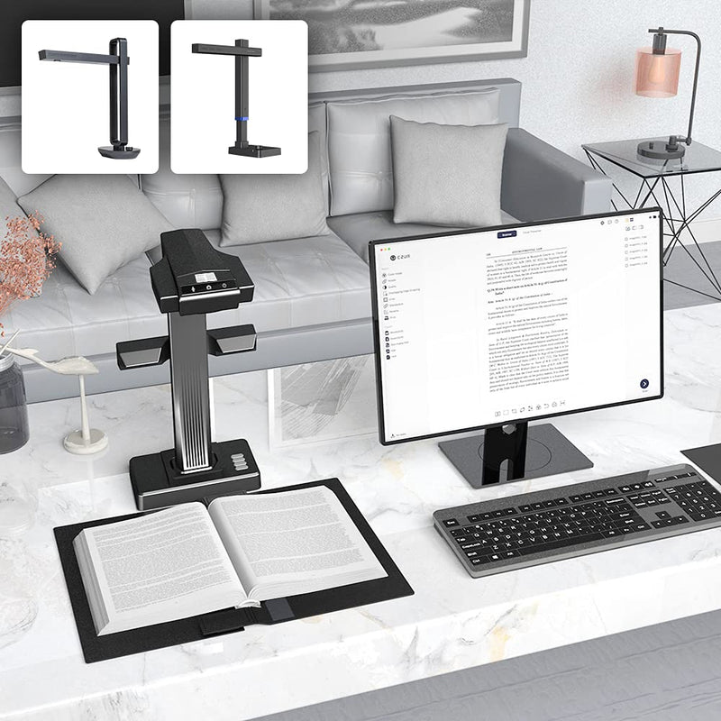 [Australia - AusPower] - CZUR Assistive Cover 13.14-inch with Adjustable Hook&Loop Splash Resistant,PVC Material Cover for CZUR Book Scanner, Office&Home-Black 