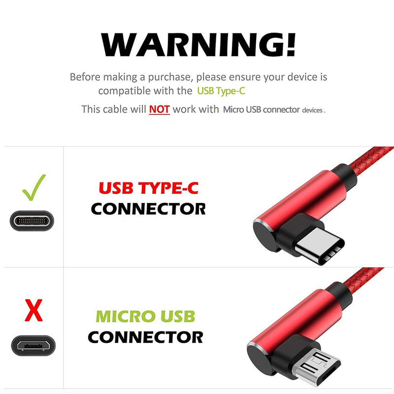 [Australia - AusPower] - [3 Pack] Galaxy S21 Charger YWXTW Type C USB Cable 10FT [Case Friendly] 90 Degree Durable Fast Charging Cable for Galaxy S21 Ultra S20 FE A52 A72 A51 A71 A11, Note 20 Ultra, LG Velvet/Wing (Red 10FT) 