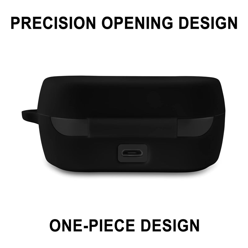 [Australia - AusPower] - Geiomoo Silicone Carrying Case Compatible with Skullcandy Sesh, Skullcandy Sesh Evo, Portable Scratch Shock Resistant Cover with Carabiner (Black) Black 