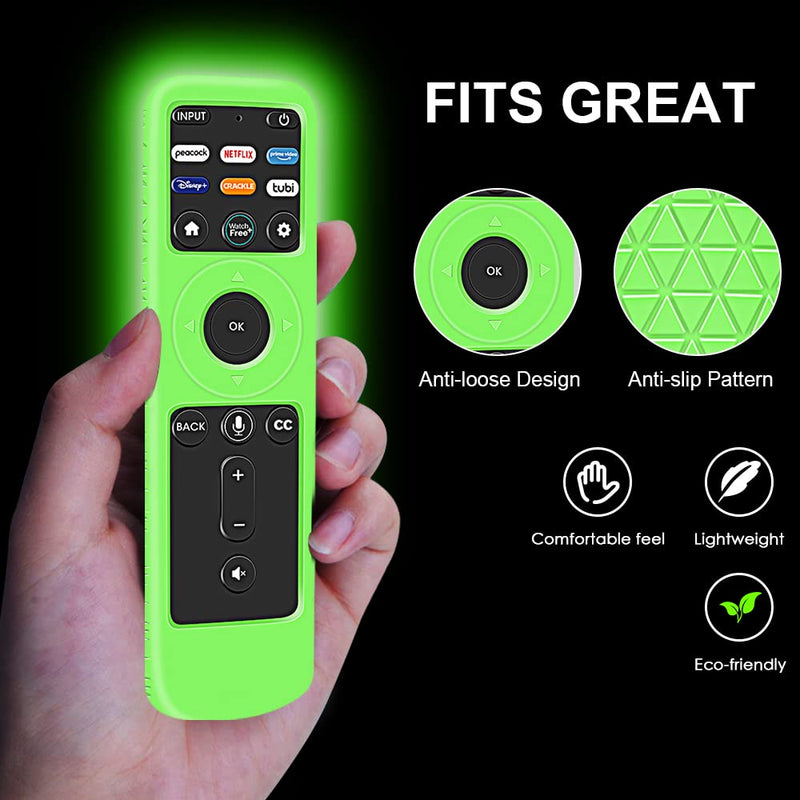 [Australia - AusPower] - Protective Case for VIZIO XRT260 Smart TV Remote 2021 Model,Silicone Remote Case Holder for XRT260 V-Series 4K UHD HDR Voice Remote,Shockproof Remote Bumper Battery Back Covers Protector-Glowgreen Glowgreen 