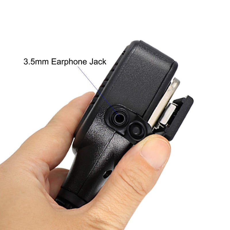 [Australia - AusPower] - 2 Pin Shoulder Mic Speaker 2 Way Radio Microphone, Walkie Talkie Handheld Speaker with PPT Mic with External 3.5mm Earpiece Jack, Compatible with 2.5mm/3.5mm 2-Pin Kenwood Baofeng Two-Way Radios 