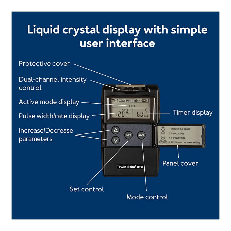 [Australia - AusPower] - Roscoe Medical TENS Unit and EMS Muscle Stimulator - OTC TENS Machine for Back Pain Relief, Lower Back Pain Relief, Neck Pain, or Sciatica Pain Relief, Clinical Strength Stim Machine 