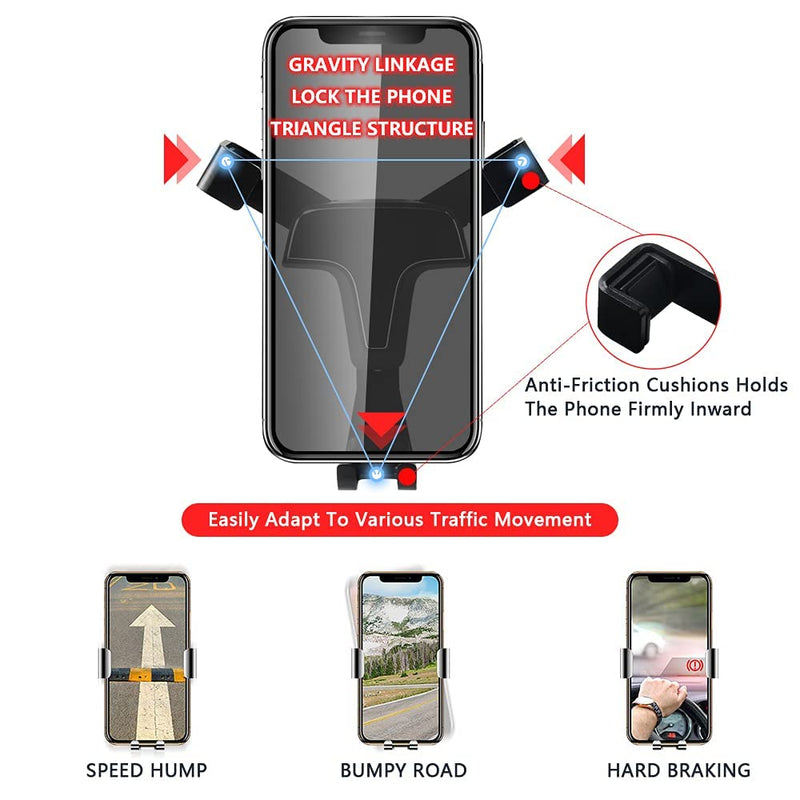 [Australia - AusPower] - 1797 for Honda Civic Phone Holder Mount Coupe Hatchback Type R Accessories Car Cellphone Cradle Air Vent Gravity Navigation Upgraded 