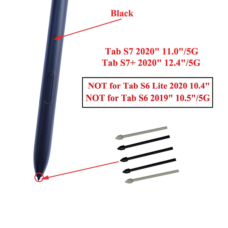 [Australia - AusPower] - ubrokeifixit Ubrokeifixit Tab S7,Tab S7 Plus Touch Pen,Stylus Pen,Touch Stylus S Pen Replacement(Without Bluetooth) for Samsung Galaxy Tab S7 11in,Tab S7 Plus 12.4in,with Tips/Nibs (S7 and S7,/Black) 