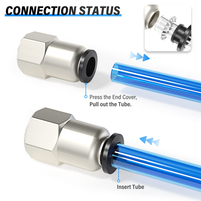 [Australia - AusPower] - TAILONZ PNEUMATIC Female Straight 1/4 Inch Tube OD x 1/8 Inch NPT Thread Push to Connect Fittings PCF-1/4-N1(Pack of 10) 1/4"OD-1/8"NPT 