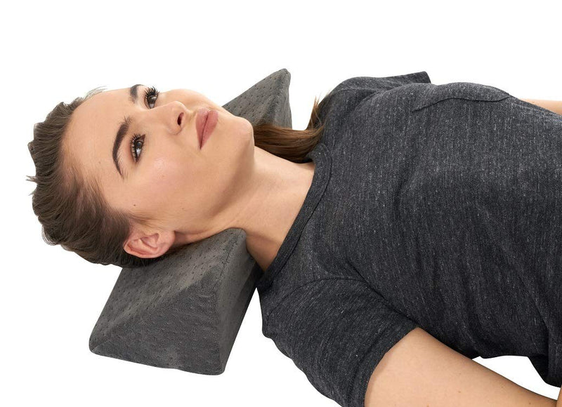 [Australia - AusPower] - Restorative Cervical Traction Neck Fulcrum Wedge Pillow for Back & Shoulder Pain Relief - Chiropractic Alignment Device for Spinal Curve Tension, Stretching, and Forward Head Therapy || TMJ Relief 