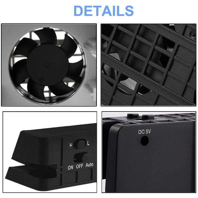 [Australia - AusPower] - Linkhood Cooling Fan for PS4 PRO, USB External Cooler 5 Fan Turbo Temperature Control Cooling Fans for Sony Playstation Pro Gaming Console For PS4 PRO Only 