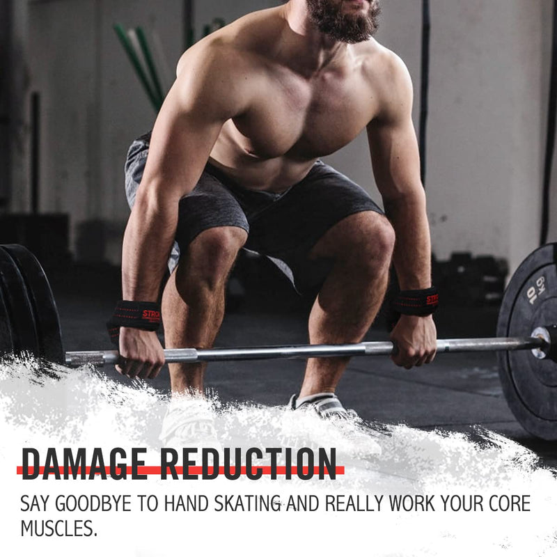 [Australia - AusPower] - OHMY FIT Padded Cotton Power Lifting Straps for Weightlifting, Deadlifting, Powerlifting, and Strength Training. Strong Wrist Straps for Men and Women. 