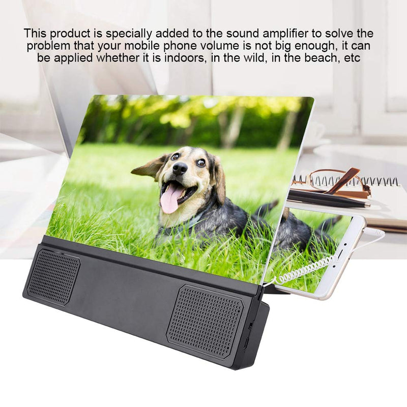 [Australia - AusPower] - Lazmin 12 inch Smartphone Screen Magnifier, Portable 3D HD Stereoscopic Phone Screen Enlarger Video Amplifier, Eye Protection, Used in Indoor, Outdoor 