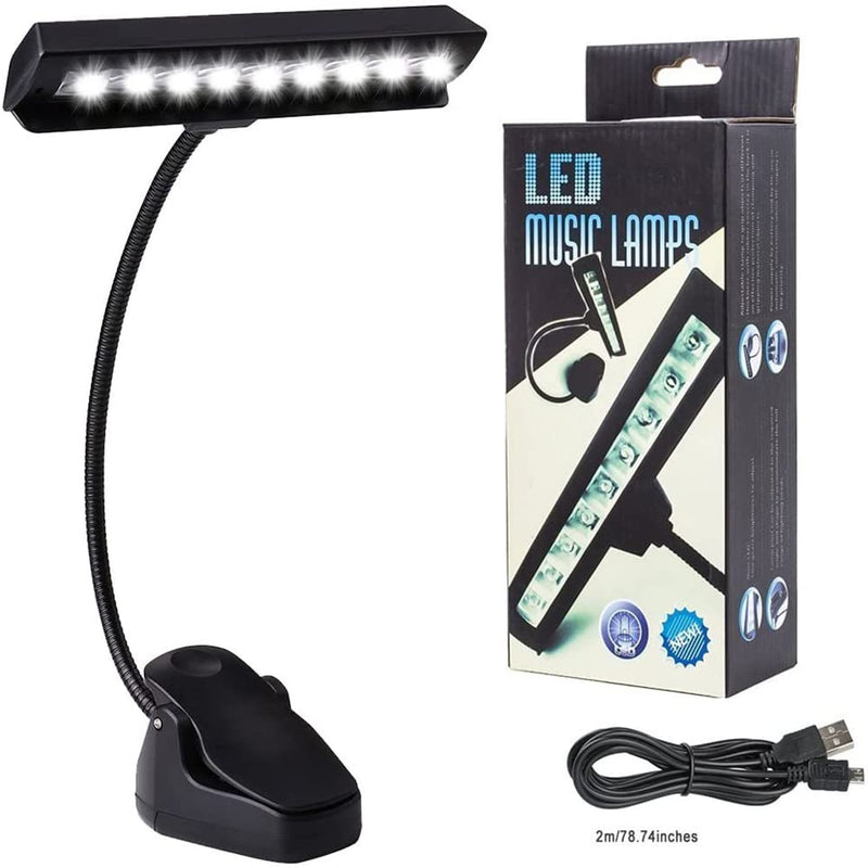 [Australia - AusPower] - HOGNYU Clip on Reading Light, Portable Rechargeable Battery Operated Book Lights,9 LED Desk Lamp with Good Eye Protection Brightness for Piano, Travel, Desk and Bed Headboard Hongyu 9led Clip Charge Lights 
