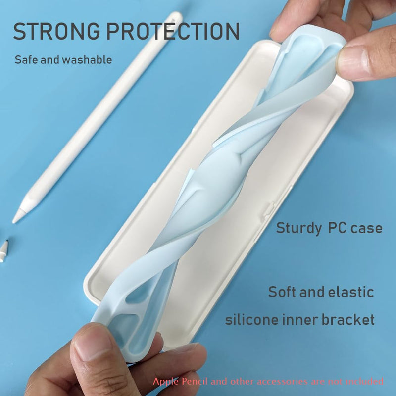 [Australia - AusPower] - SIXFU Case for Apple Pencil 2nd Generation/Apple Pencil 1st Generation, Storage Cover Accessories Design for iPad Stylus Pen(White+Blue) Universal 