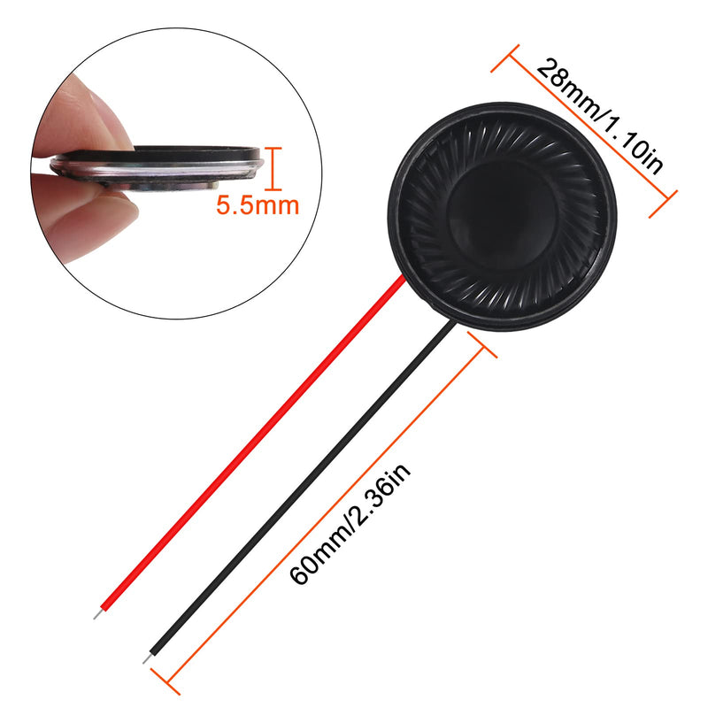 [Australia - AusPower] - 8Pcs 8 Ohm 2W Speaker 8ohm Round 28mm Loud Speakers Compatible with Small Loudspeaker Audio MP3 MP4 Player Speaker 8Pcs 8 Ohm 2W 