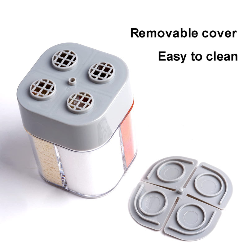 [Australia - AusPower] - Miayon 2 Pack 4 in 1 Spice Container Salt and Pepper Shaker Transparent Seasoning Shaker Can Filter lumps Spice Jars for Home Restaurant Camping Travel Cooking BBQ 