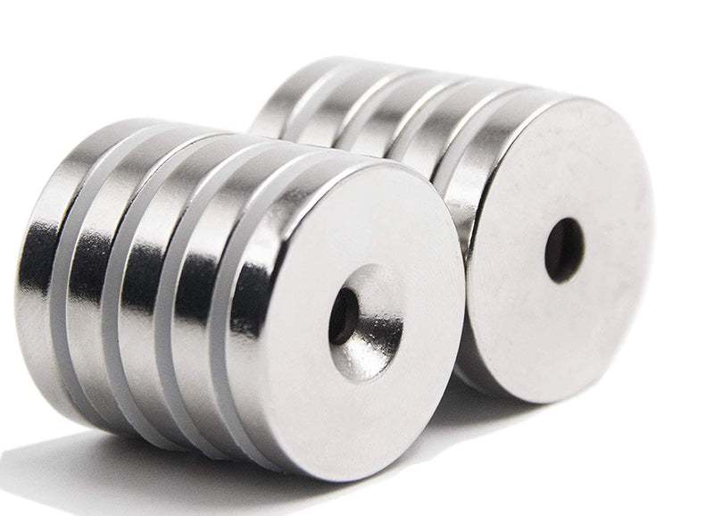 [Australia - AusPower] - ZDYWY 10 Pieces 18 x 4mm with 5mm Countersunk Hole Disc Fastener Magnets Rare Earth Refrigerator Neodymium Magnets - 0.7 inch D x 0.15 inch H with 0.2 inch D Screw Hole 