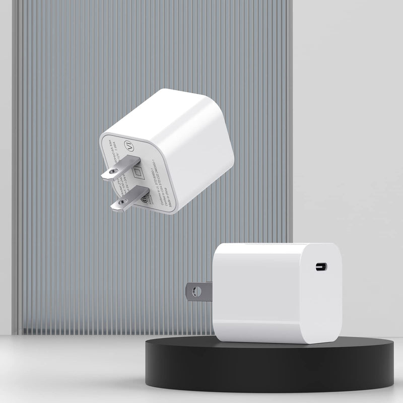 [Australia - AusPower] - iPhone 12 13 14 Charger Fast Block [Apple MFi Certified] USB C Charger 2Pack Type C Adapter Plug Wall Charging for iPhone14 Pro Max/14 Pro/13 Pro Max/12 ProMax/11ProMax/11/SE2/XR,XSMAX/iPad Pro(White) 2 Pack block 