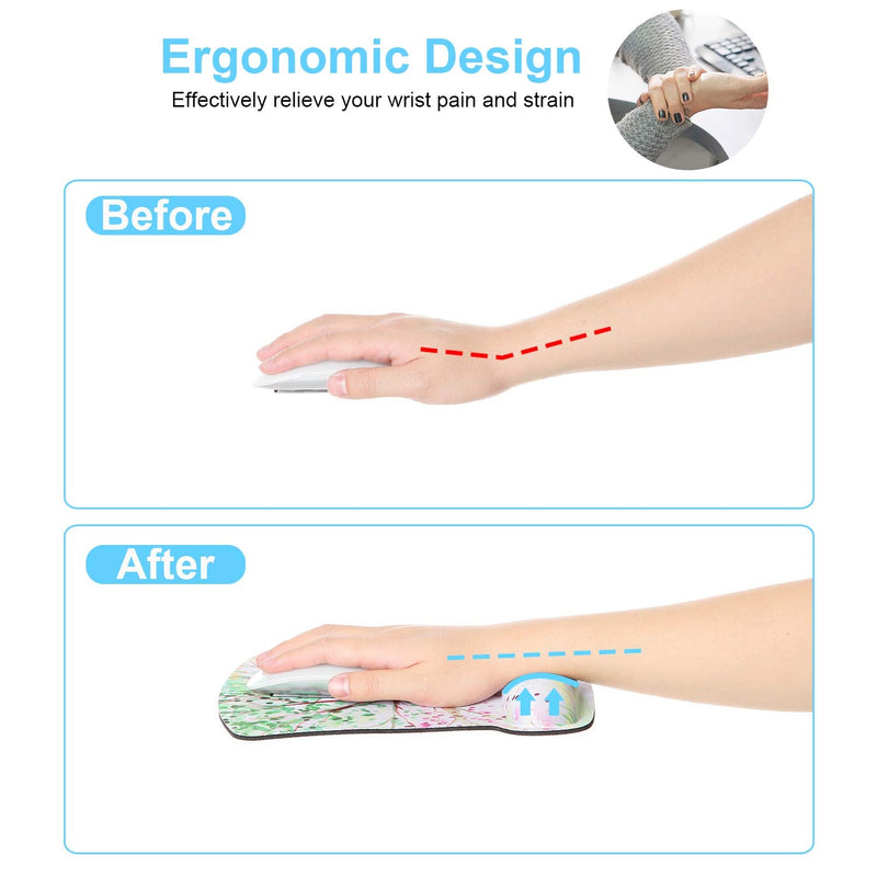 [Australia - AusPower] - Ergonomic Mouse Pad with Wrist Support Gel, iDonzon Cute Wrist Pad with Non-Slip Rubber Base, Easy Typing & Pain Relief, Black White Marble 