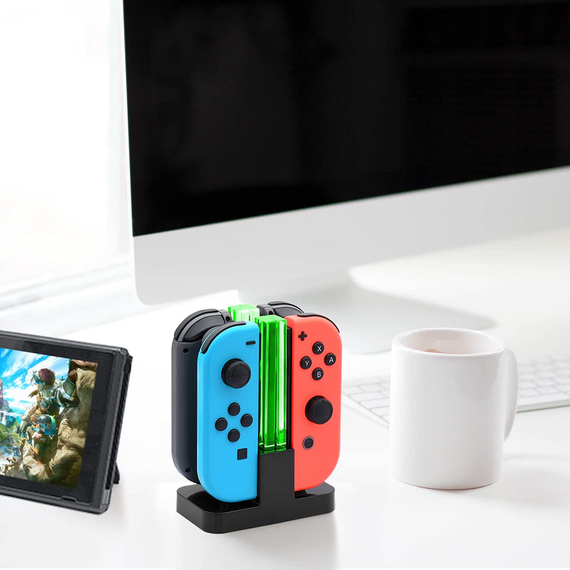 [Australia - AusPower] - Charging Dock Replacement for Nintendo Switch & Charger for Switch OLED Joy Con, Charging Station for Nintendo Switch with a USB Type-C Charging Cord- Black 