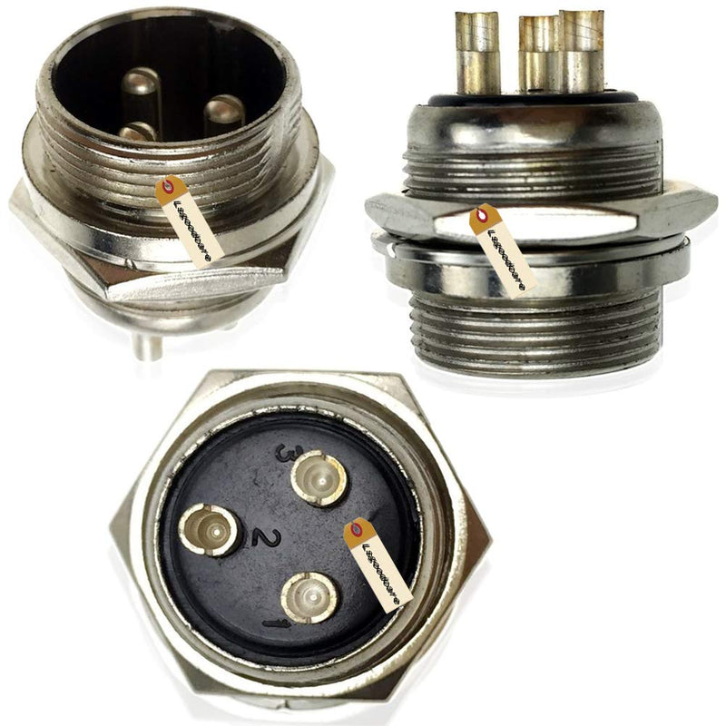 [Australia - AusPower] - Lsgoodcare 5PCS 10A 20MM 3 Pin Female Aviation Connector Socket Plug + 5PCS 10A 20MM 3 Pin Male Aviation Connector Socket Plug 3Pin 