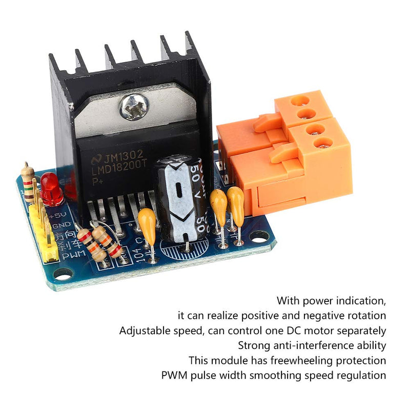 [Australia - AusPower] - LMD18200 Motor Drive Controller Board Module, 3A 75W Adjustable Speed H Bridge Motor Drive Board for DC motor, with Power Indication, Electric Motor Control Module Industrial 