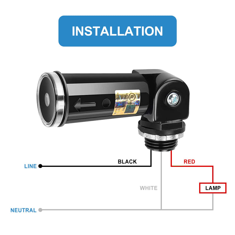 [Australia - AusPower] - 2 Pack Dusk to Dawn Sensor?Photocell Light Sensor for Outdoor Lighting, Photocell Sensor, DEOJOY Photo Cell Sensor, 120V-270V Input, UL, IP65 Photoelectric Switch, Photo Cells for Outdoor Light 