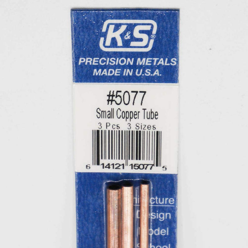 [Australia - AusPower] - K&S 5077 Bendable Copper Tube 3/32", 5/32", & 1/8" x 0.014" Wall x 12" Long, 1 Piece Each, Made in The USA 