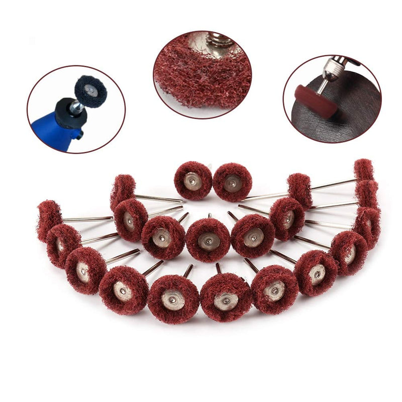 [Australia - AusPower] - Rocaris 1" (25mm) Red 240 Grit Abrasive Buffing Polishing Wheels Burr For Rotary Tools-1/8"(3mm) Shank Pack of 50Pcs 