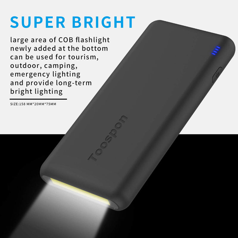 [Australia - AusPower] - 4 Ports Power Bank 30000mAh Super Bright Flashlight Portable Charger Quick Charge Phone Tablet Camera Bluetooth etc. 