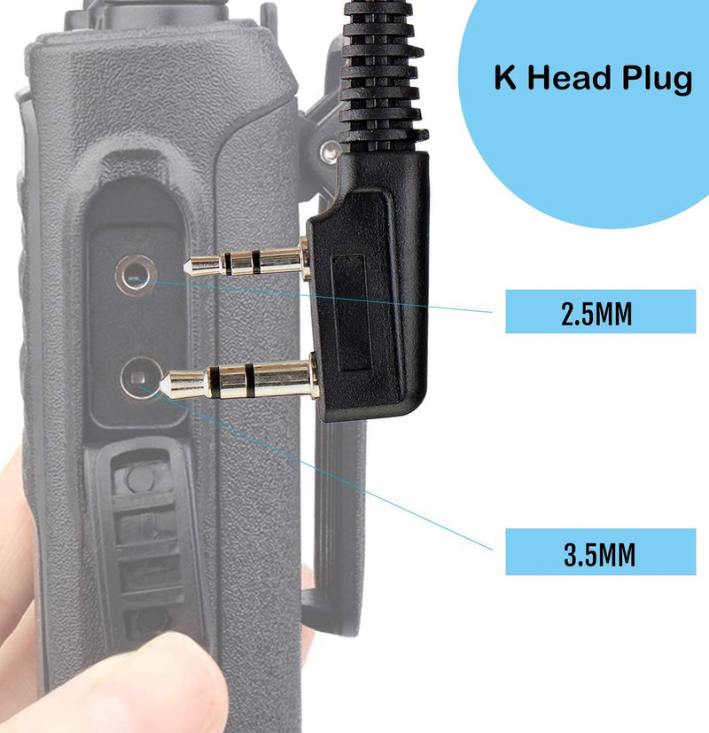 [Australia - AusPower] - Retevis Acoustic Tube Two Way Radio Headset with Mic 2 Pin, Compatible with Retevis RT22 RT21 H-777 RT68 RT15 pxton eSynic 2 Way Radios, Security Walkie Talkie Earpiece with Coil Design(2 Pack) 