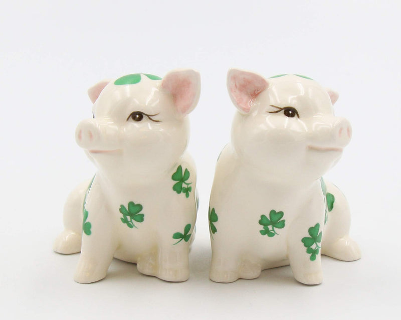 [Australia - AusPower] - Cosmos Gifts 20789 Shamrock Pigs Salt and Pepper Shaker, 3-1/2 inches high, Green 