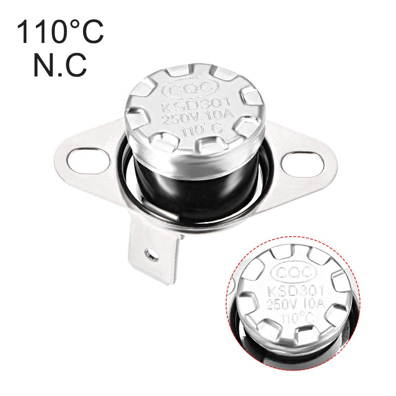 [Australia - AusPower] - uxcell KSD301 Thermostat 110°C/230°F 10A Normally Closed N.C Adjust Snap Disc Temperature Switch for Microwave Oven Coffee Maker 5pcs 