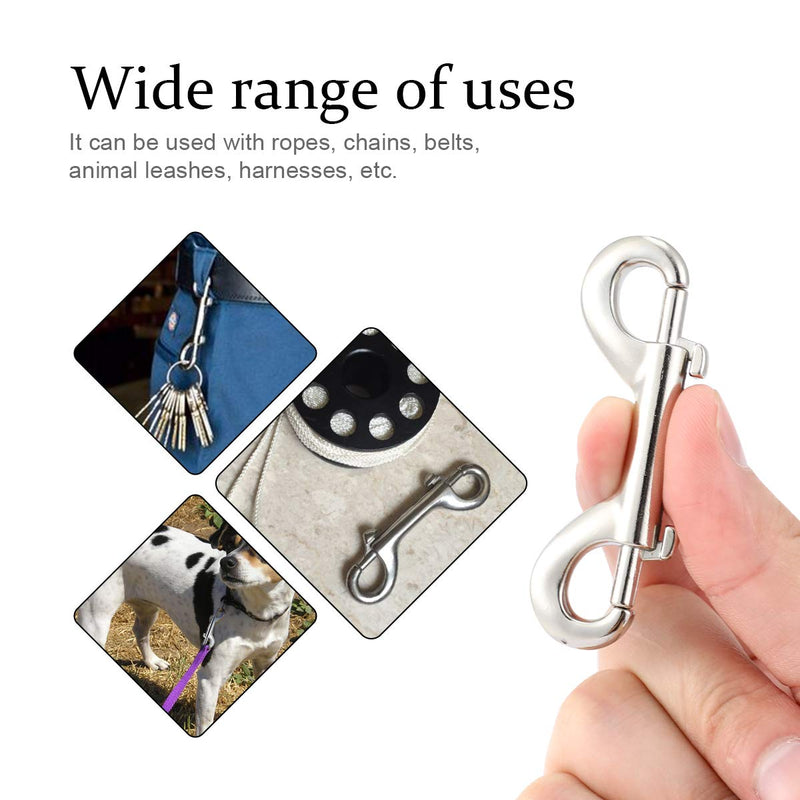 [Australia - AusPower] - AIEVE Double Ended Bolt Snaps, 6 Pack 2.7’’ Zinc Alloy Snap Hook Metal Spring Clips, Multipurpose Pet Leash Flag Pole Keychain Holder or Clips for Water Bucket, Pet Hammock, Feed Bucket, etc(Silver) 