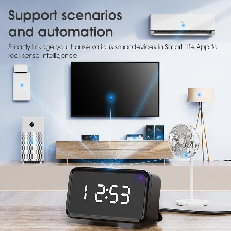 [Australia - AusPower] - YIFAN C Smart Zigbee 3.0 & Bluetooth & Mesh Gateway, Tuya Smart Home Bridge Hub, Multi-mode Gateway for Home Automation, Compatible with Alexa, Google Home, Smart Life, 2.4GHz WiFi (Black) Black 
