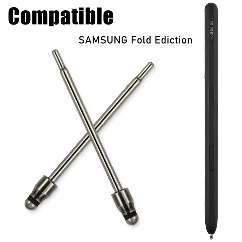 [Australia - AusPower] - Stainless Ball Pen Tips Replacement Compatible with Samsung Galaxy S Pen Fold Edition Stylus Pen, No Wear Out Z Fold 3 Backup Pencil Nibs ,2 Pcs 2 Pcs 