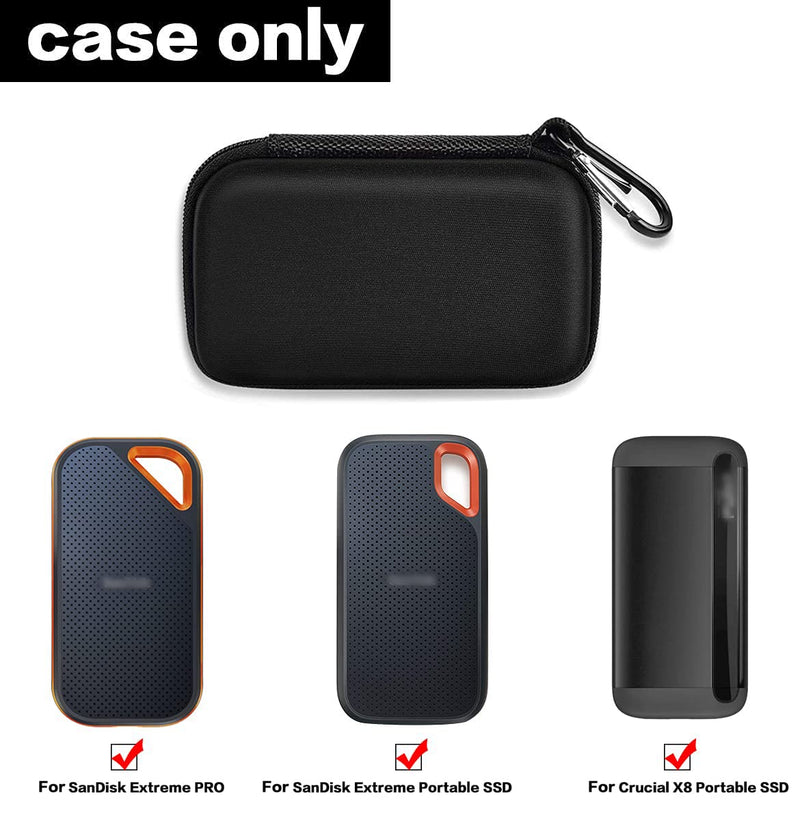 [Australia - AusPower] - Hard Case Compatible with SanDisk Extreme PRO/ for SanDisk 500GB 1TB 2TB 4TB Portable External SSD. Carrying Travel Holder for Crucial X8 External Solid State Drive (Box Only) grey inner 