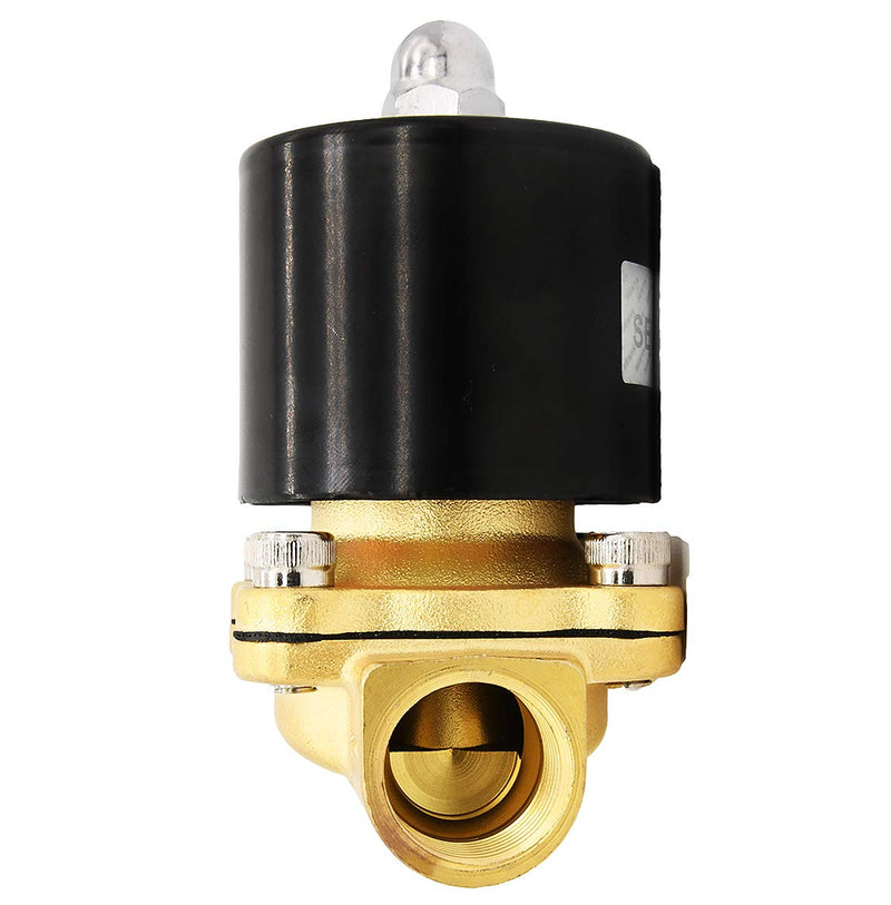 [Australia - AusPower] - 1/2" Brass Electric Solenoid Valve,110v Ac Brass Electric Solenoid Valve for Water Air Gas Fuel Oil 