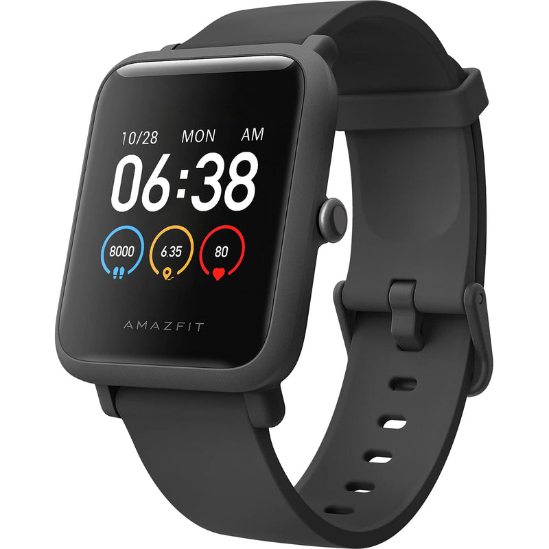 [Australia - AusPower] - Amazfit Bip S Lite Smart Watch Fitness Tracker for Men, 30 Days Battery Life, 1.28”Always-on Display, 14 Sports Modes, Heart Rate & Sleep Monitor, 5 ATM Waterproof, for Android Phone iPhone(Black) Charcoal Black 