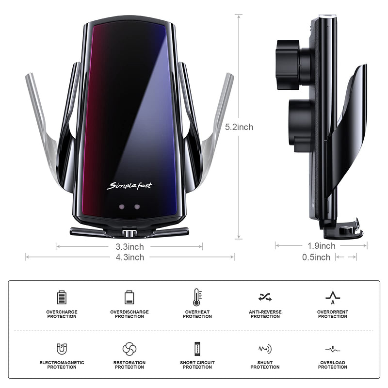 [Australia - AusPower] - N5.Wireless Car Charger, Fast Charging Auto-Clamping Car Mount Air Vent Phone Holder Compatible with iPhone11/11Pro/11ProMax/XSMax/XS/XR/X/8/8+,Samsung S10/S9/S8/Note10/Note9,LG,Google Pixel 