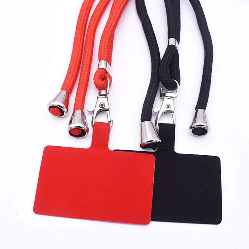 [Australia - AusPower] - Smartphone Lanyard Universal Adjustable Nylon Around Neck Shoulder Strap with Tether Tab and Key Chain Holder for Cellphone Case 2 Pack (Red) 