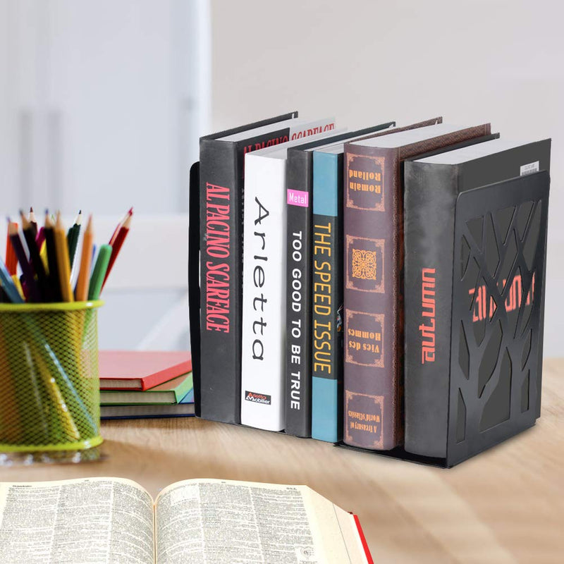[Australia - AusPower] - Book Ends, Bookends, Book Ends for Shelves, Bookends for Shelves, Bookend, Book Ends for Heavy Books, Book Shelf Holder Home Decorative, Metal Bookends Black 1 Pair, Bookend Supports, Book Stoppers 