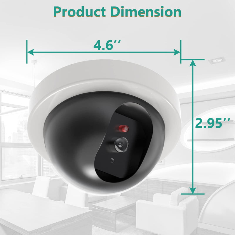 [Australia - AusPower] - WALI Dummy Fake Security CCTV Dome Camera with Flashing Red LED Light with Security Alert Sticker Decals (SDW-4), 4 Packs, White 