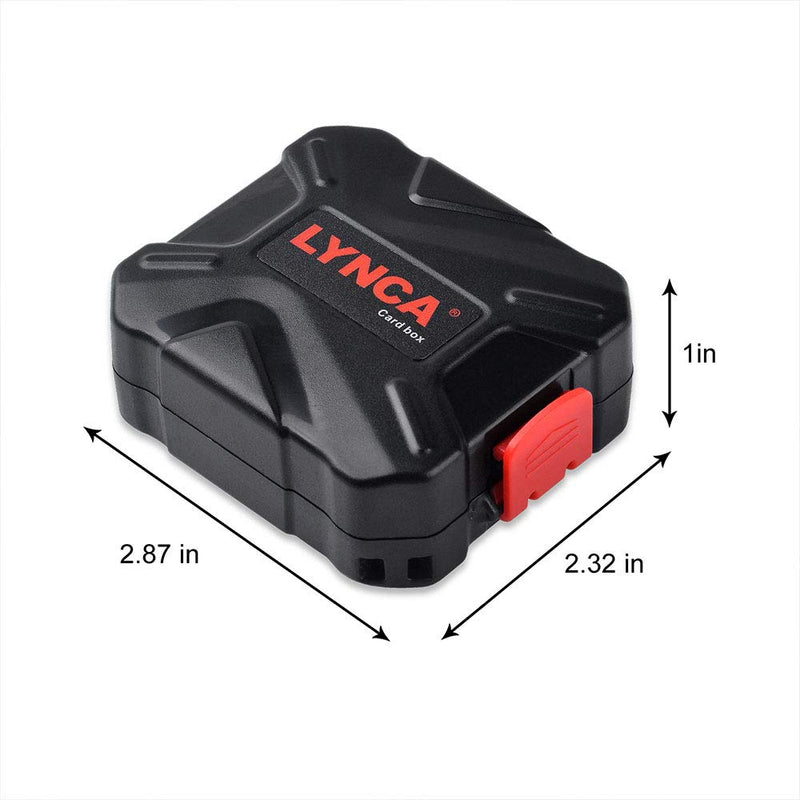 [Australia - AusPower] - LYNCA Memory Card Case Holder, Memory Card Hard Protector Case Professional Water-Resistant Anti-Shock Camera Card Storage Box for 3 SD Cards 2 TF/Micro SD Cards 2 CF Cards 2 XQD Cards 